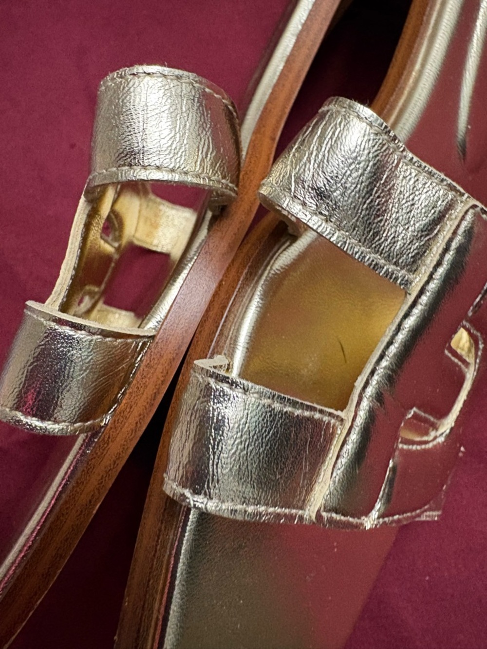 Cole Haan Gold Metallic Slide Mules - Picture 4 of 9